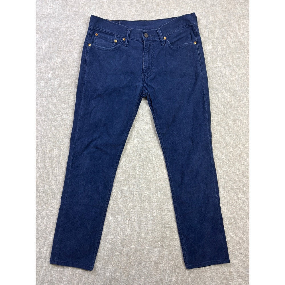 Levis 511 Slim Fit Corduroy Pants Mens 32x30 Navy Blue Cord Trousers